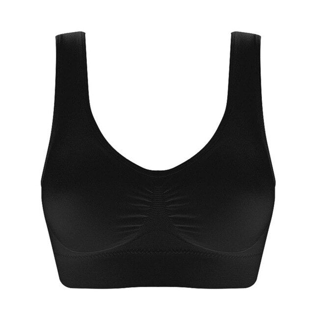 Women Plus Size Sports Bra Padded Wirefree Sport Brassiere High Impact Fitness Yoga Workout Sports Top 4XL 5XL 6XL