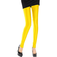 Load image into Gallery viewer, CUHAKCI Women Shiny Pant Leggings Hot Selling Leggings Solid Color Fluorescent Spandex Elasticity Casual Trousers Shinny Legging