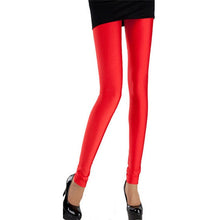 Load image into Gallery viewer, CUHAKCI Women Shiny Pant Leggings Hot Selling Leggings Solid Color Fluorescent Spandex Elasticity Casual Trousers Shinny Legging