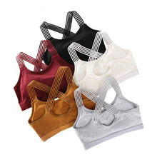 Load image into Gallery viewer, Top Cross Straps Yoga Sport Bra Women Shockproof Sexy Back Padded Sports Bras Breathable Fitness Running Gym Vest Top Sportswear