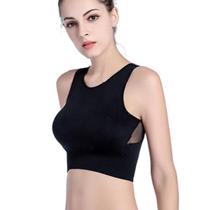 High Quality Breathable Shockproof Quick Drying Seamless Sports Bra Women Knitted Mesh Gym Fitness Yoga Workout Sport Bra Top