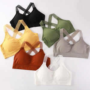 Women Yoga Sport Bra Women Shockproof Sexy Back Sports Bras Breathable Athletic Fitness Running Gym Vest Tops Sportswear