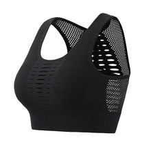 Load image into Gallery viewer, Women Sexy Mesh Sports Bra Top Up Fitness Female Yoga Training Brathable Gym Sport Push Underwear Running Bra Seamless