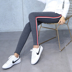 High Quality Cotton Leggings Side stripes Women Casual Leggings Plus Size 5XL High Waist Fitness Leggings Plump Female Leggings