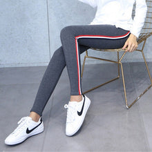 Load image into Gallery viewer, High Quality Cotton Leggings Side stripes Women Casual Leggings Plus Size 5XL High Waist Fitness Leggings Plump Female Leggings