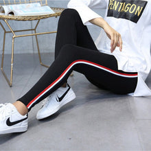 Load image into Gallery viewer, High Quality Cotton Leggings Side stripes Women Casual Leggings Plus Size 5XL High Waist Fitness Leggings Plump Female Leggings