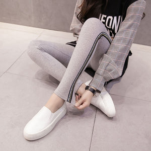 High Quality Cotton Leggings Side stripes Women Casual Leggings Plus Size 5XL High Waist Fitness Leggings Plump Female Leggings