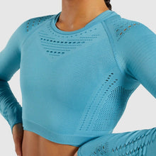 Load image into Gallery viewer, Seamless Yoga Long Sleeve Knit  Yoga Top Fitness Long Sleeve Women Shirts Workout Gym Crop Top Breathable Sport Shirt Women