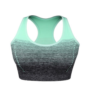 Sport Bra Gradient High Stretch Sports Bras Women Quick Dry Padded Sports Top Fitness Yoga Running Gym Seamless Sport Bra Top