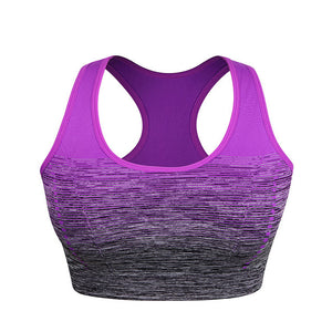 Sport Bra Gradient High Stretch Sports Bras Women Quick Dry Padded Sports Top Fitness Yoga Running Gym Seamless Sport Bra Top