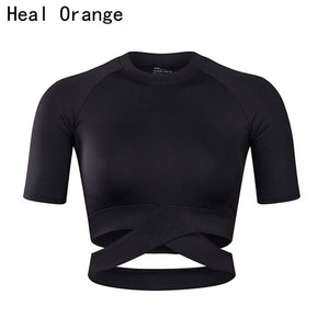 HEAL ORANGE Women Yoga Shirts Sexy Sports Top Style Fitness Crop Top Solid  Running Shirt Sport Gym Clothes Tank Tops Sportswear