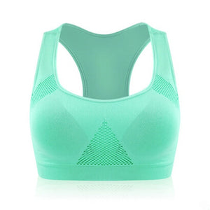 New Net Grid Breathable No Rims Sport Bra Push Up Padded Shakeproof Sleeping Brassiere Yoga Running BH Girl Free Shipping.