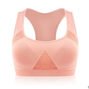 New Net Grid Breathable No Rims Sport Bra Push Up Padded Shakeproof Sleeping Brassiere Yoga Running BH Girl Free Shipping.