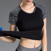 Load image into Gallery viewer, Quick Dry Stretch Slim Fit Yoga Tops Women Sport T Shirt Gym Jerseys Fitness Shirt Yoga Running T-shirts Female Sports Top Cloth