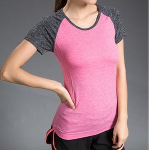 Quick Dry Stretch Slim Fit Yoga Tops Women Sport T Shirt Gym Jerseys Fitness Shirt Yoga Running T-shirts Female Sports Top Cloth