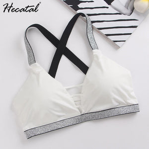 Women Breathable Sports Bra Hollow Women Yoga Sport Bra Quick Dry Running Gym Fitness Sexy Cross Strap Padded Seamless Tops