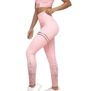 NIBESSER New Women Gold Print Leggings No Transparent Exercise Fitness Workout Leggings Patchwork Push Up Female Pants Leggins