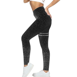 NIBESSER New Women Gold Print Leggings No Transparent Exercise Fitness Workout Leggings Patchwork Push Up Female Pants Leggins